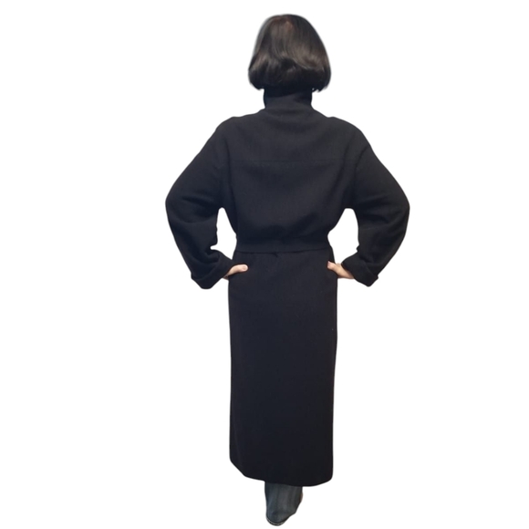 Women's Wool Black Coat - Picture 2 of 5